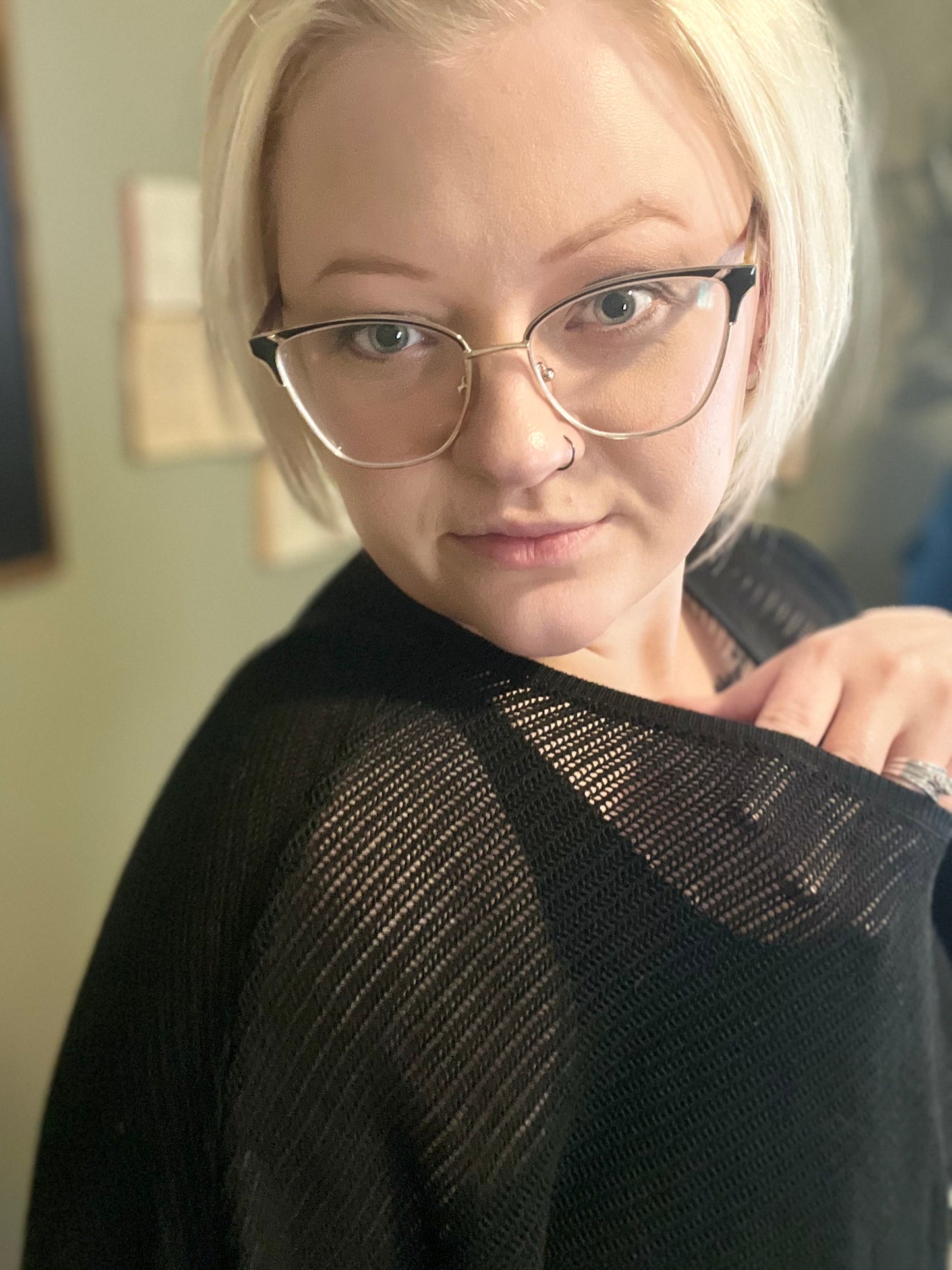 Solid V Neck Knit Loose Fit Bat Sleeves Top